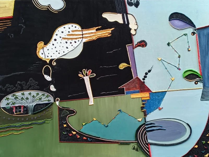 The Making of Moondrop Creek 2022 Multi-layered Oil on Canvas ~ 35” X 39”