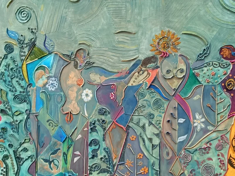 Garden Dance 2021 Multi-layered Oil on Canvas ~ 35” X 39”