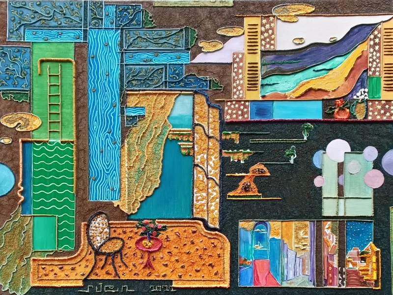 Soliloquy of a Somnambulist 2022 Multi-layered Oil on Canvas ~ 35” X 3