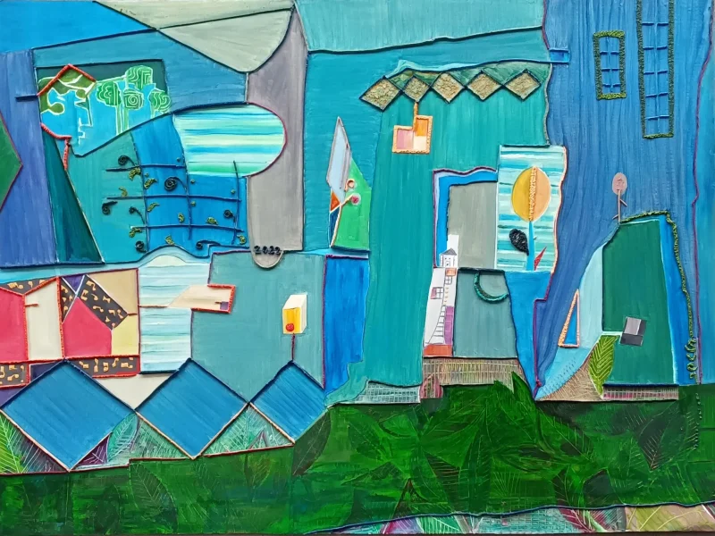 Dream Garden 2022 Multi-layered Oil on Canvas ~ 35” X 39”