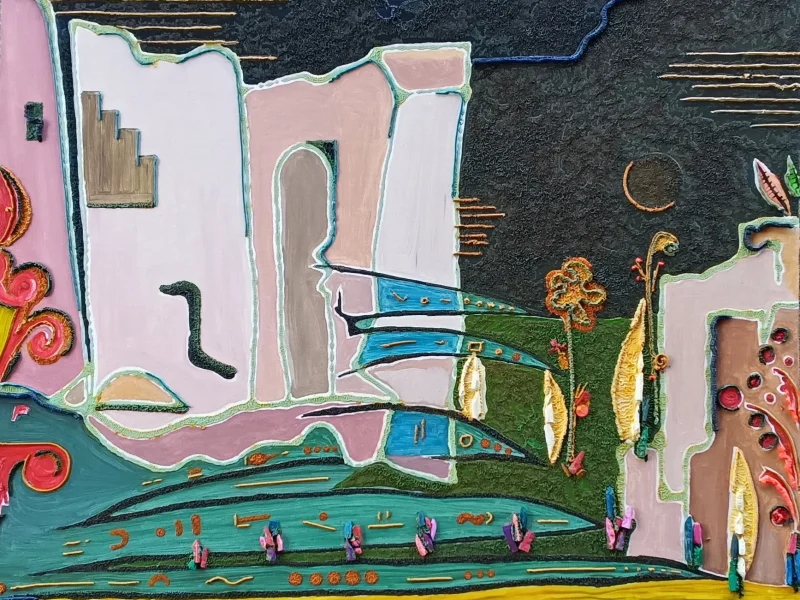 Canyon Moon 2022 Multi-layered Oil on Canvas ~ 28” X 34”