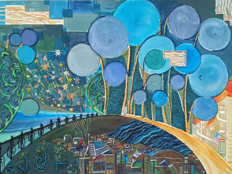 The 4th of July 2021 Multi-layered Oil on Canvas ~ 35” X 39”