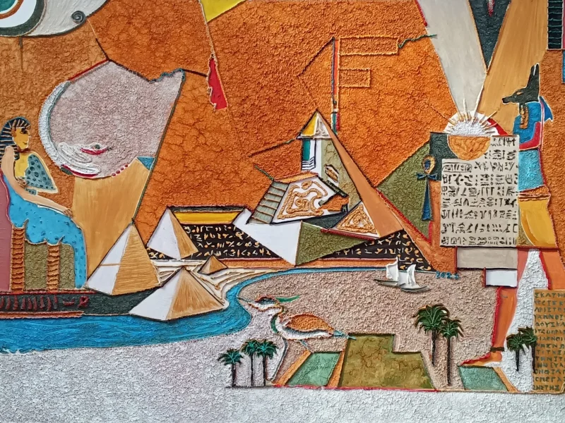 Egypt 2022 Multi-layered Oil on Canvas ~ 35” X 39”