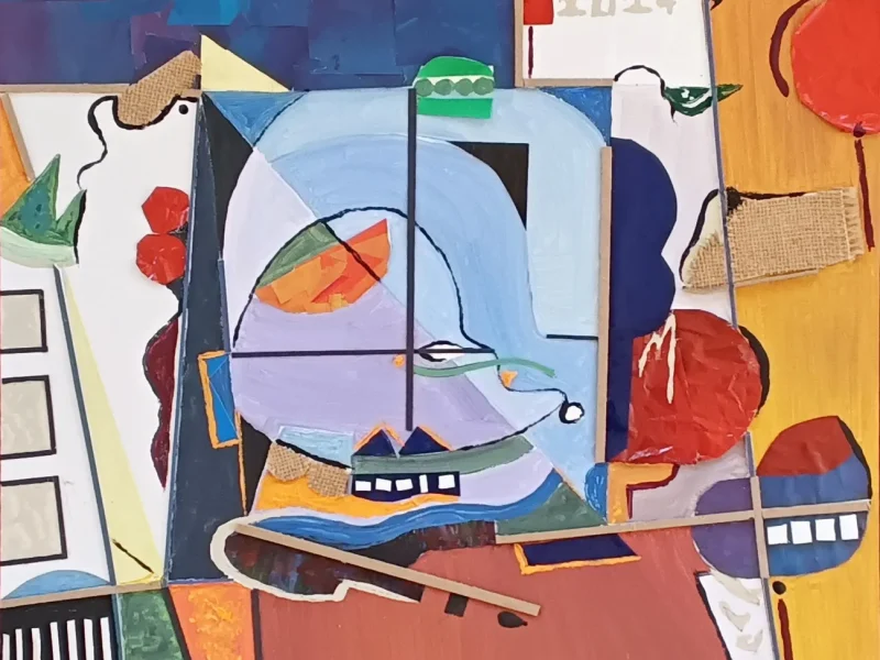 Eternal Window 2024 Mixed-media Collage ~ 21” X 25”